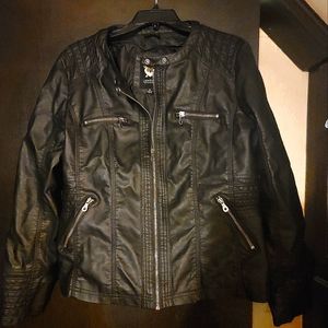 Lock and Love Faux Leather Moto Jacket